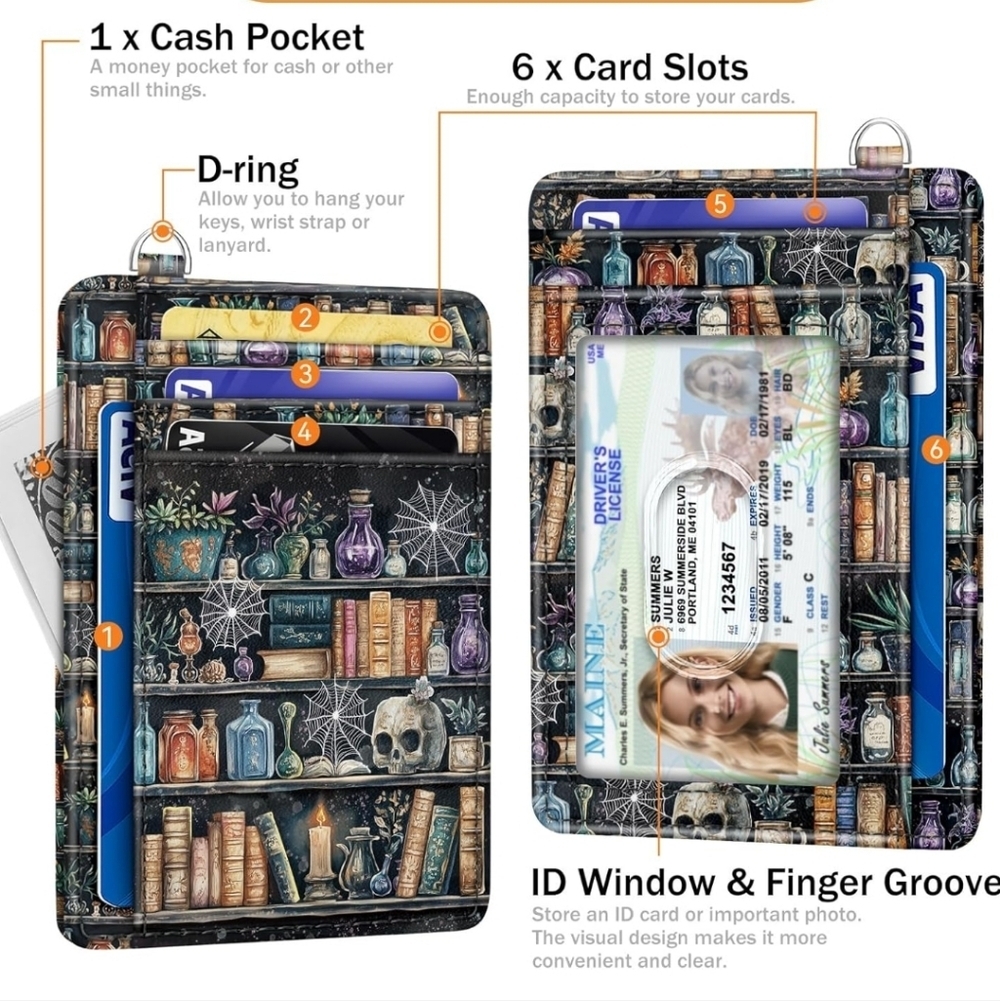 Mystical Bookcase Tablet Case with Card Slots